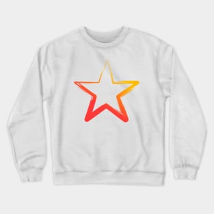 A Simple Stars, Abstract Brush, Red and Orange Crewneck Sweatshirt